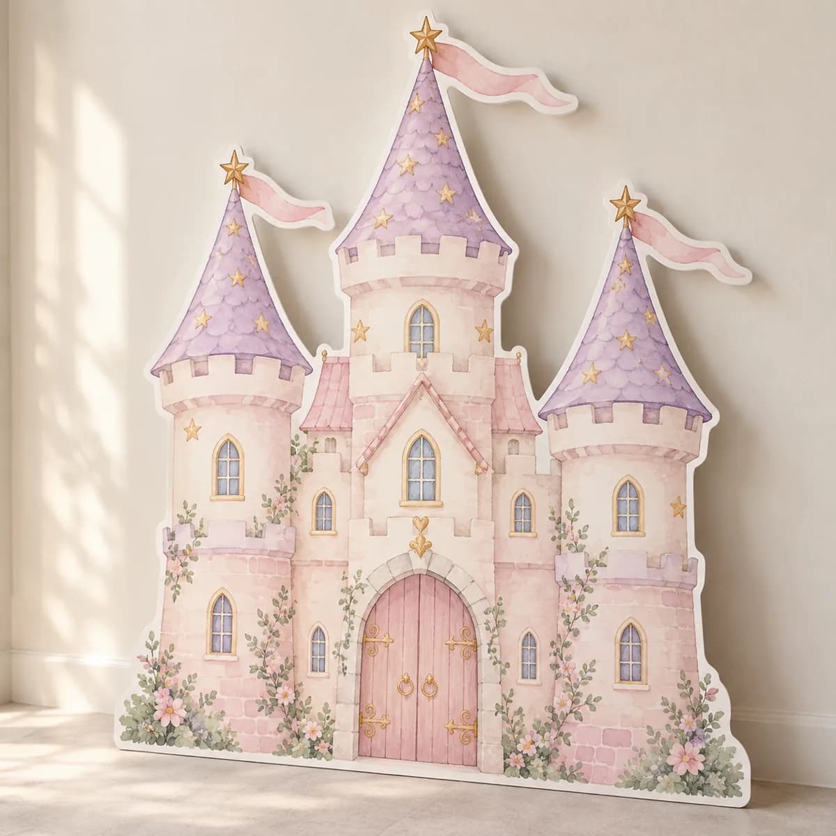 Castel pastel pe PVC decupat pe contur
