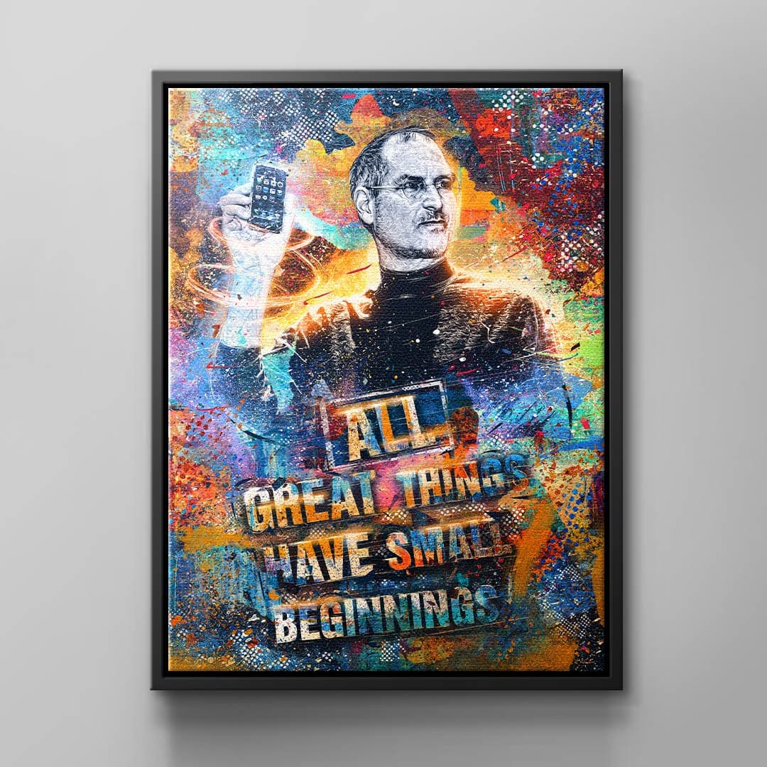 Tablou canvas antreprenor cu citat despre începuturi – pentru birou