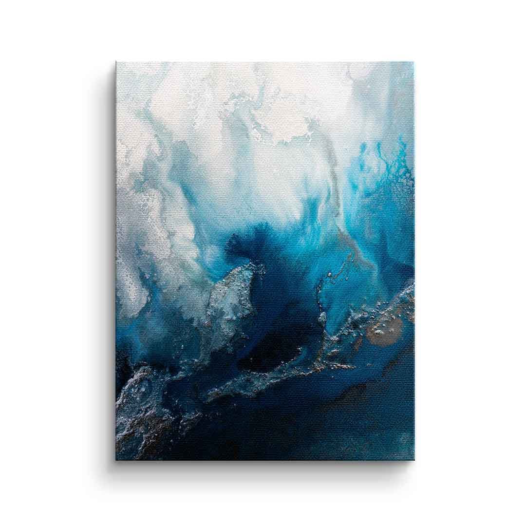 Tablou canvas abstract albastru cu negru și alb – artă pentru living