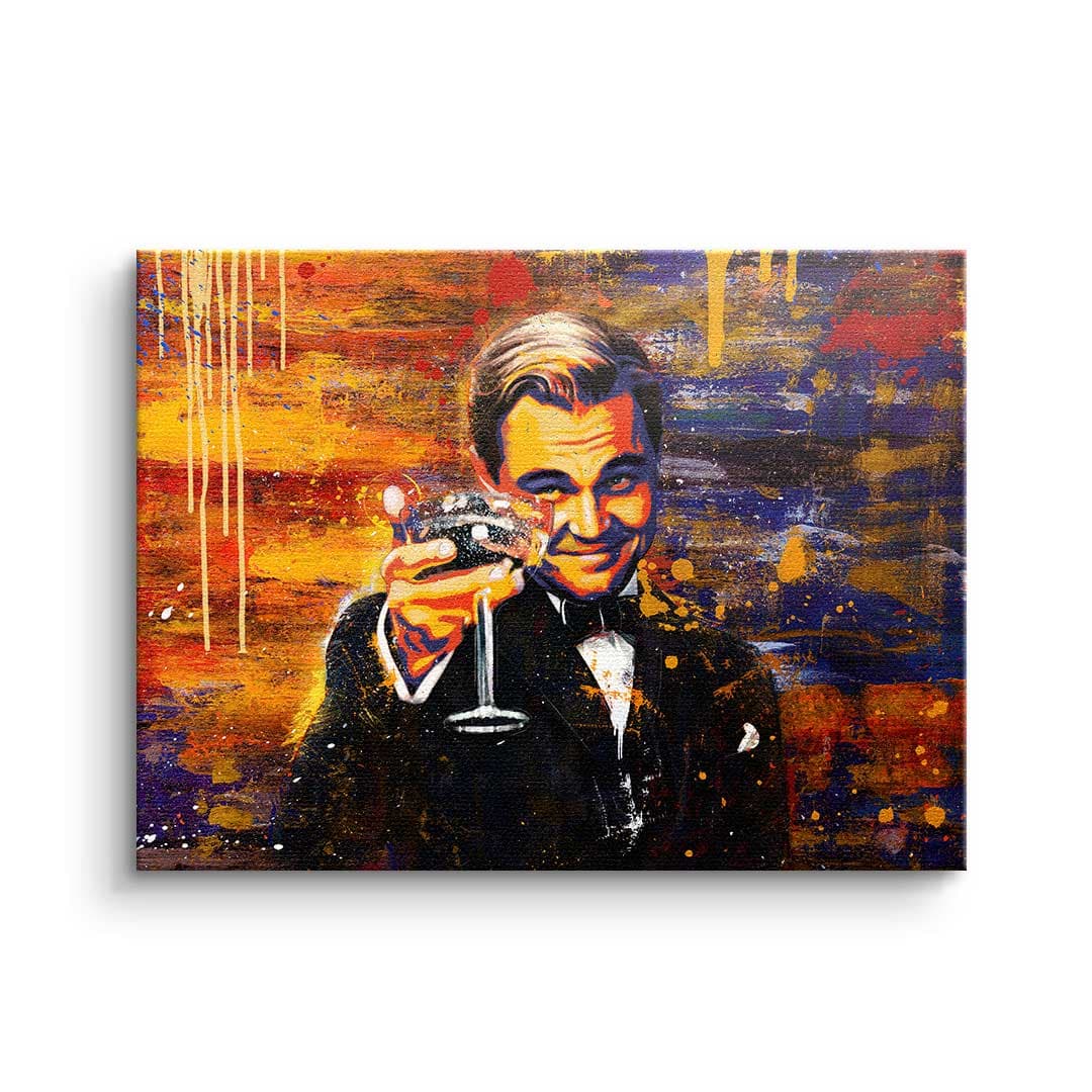 Tablou canvas gentleman ridicând paharul – decor sufragerie elegant