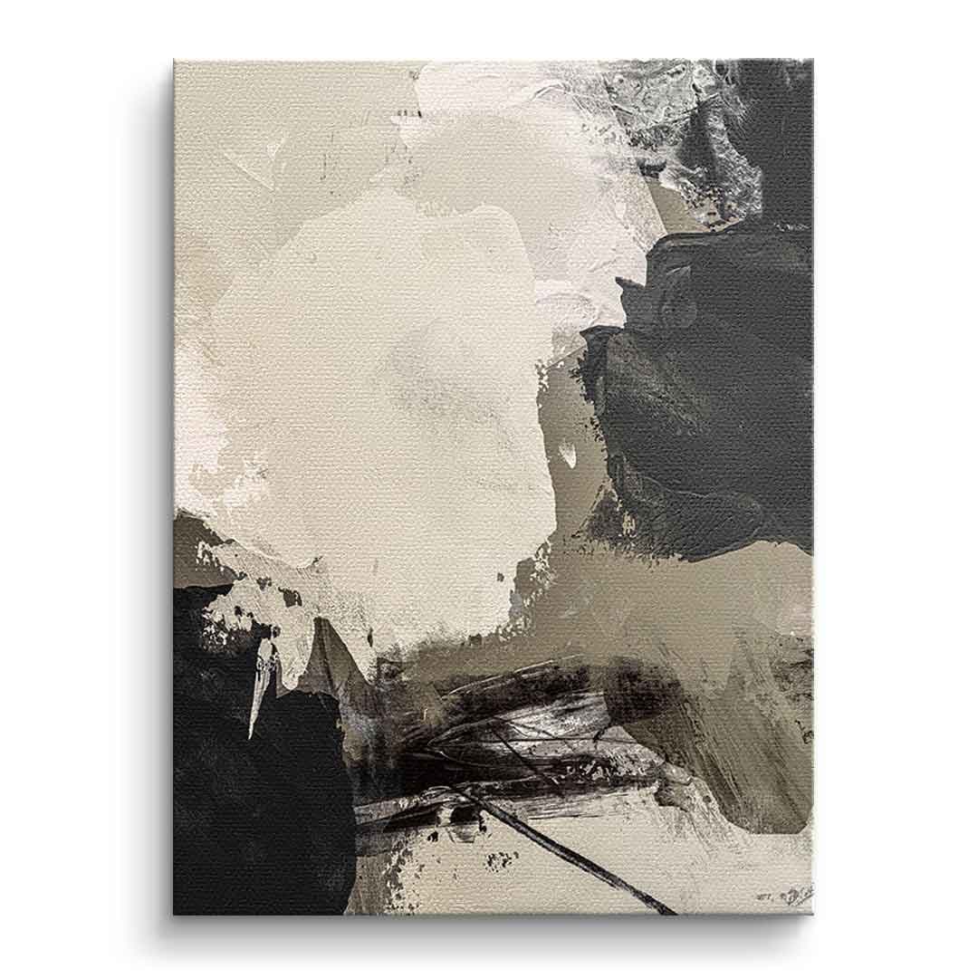 Tablou canvas abstract bej cu maro meditativ – cameră de meditație