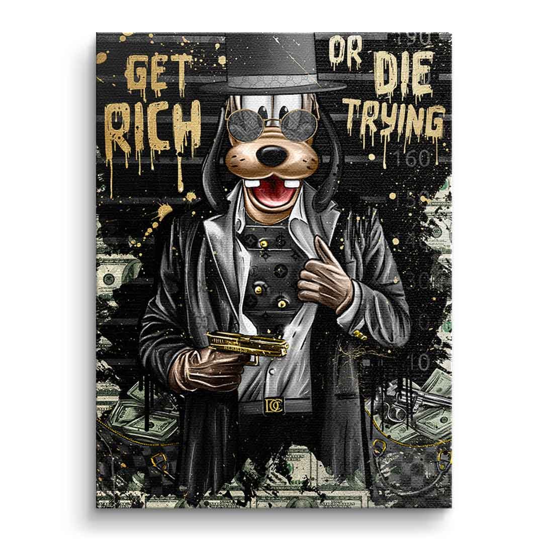 Tablou canvas câine gangster de desen animat – decor cameră gaming