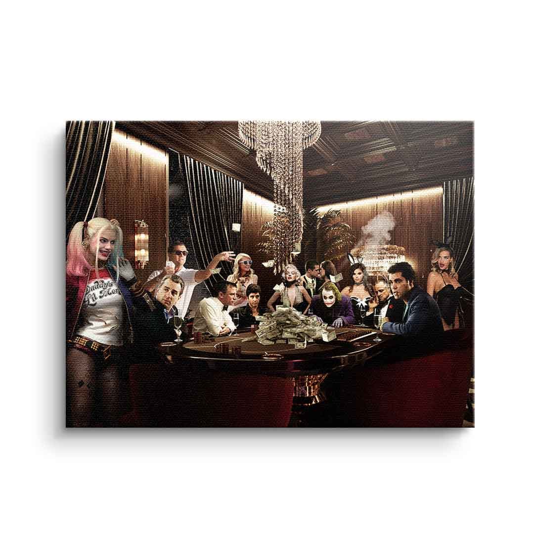 Tablou canvas partidă de poker cu vedete – decor cameră de joc