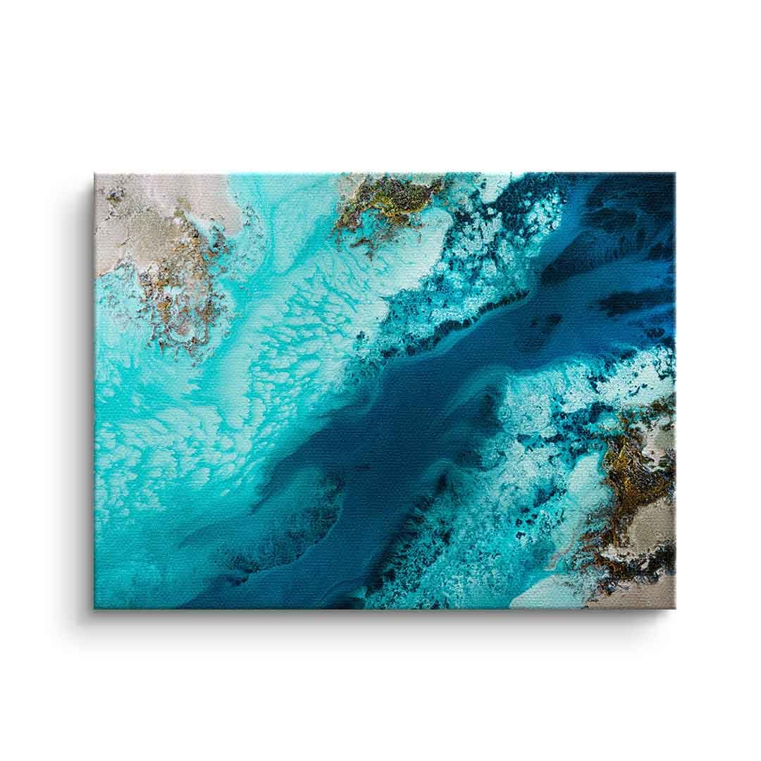 Tablou canvas abstract albastru cu valuri – decor living modern