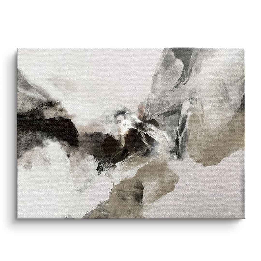 Tablou canvas abstract bej cu vârf de munte – stil minimalist