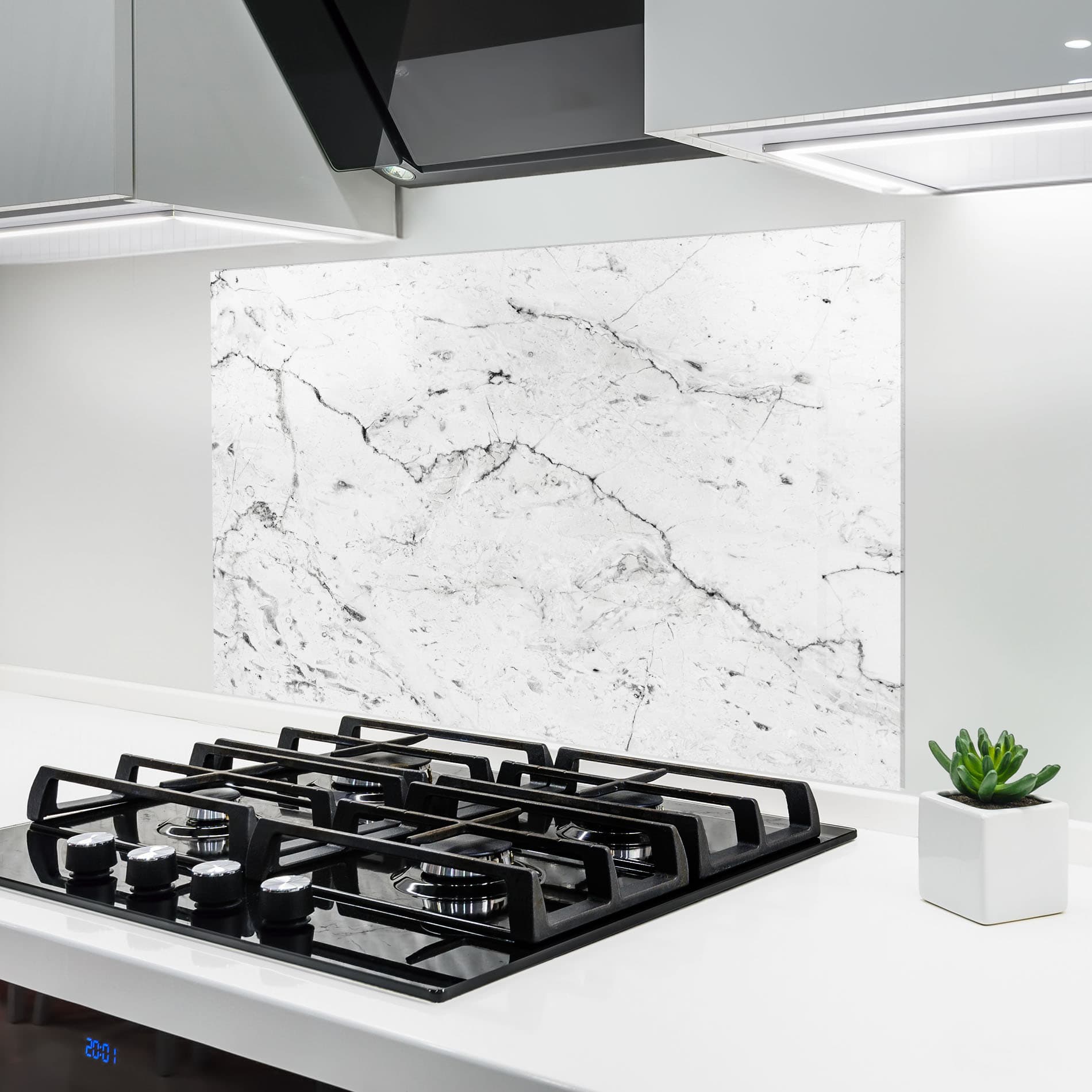 Panou Sticla Bucatarie Light Green Dark Lines