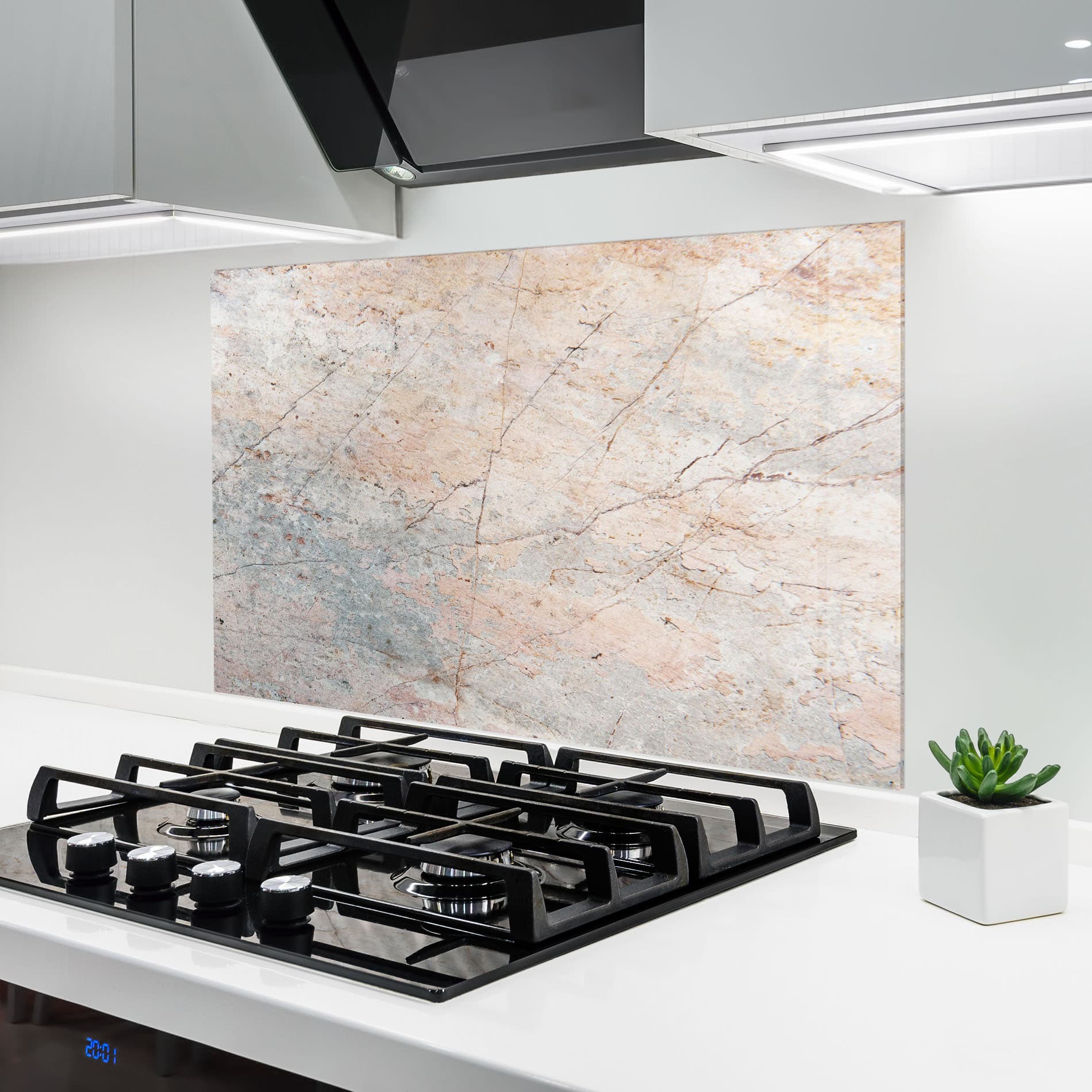 Panou Sticla Bucatarie Light Pink Grey