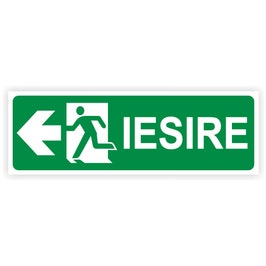 Semn Indicator Iesire in caz de urgenta Stanga, PVC, 30 x 10 cm