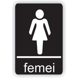 Semn Indicator Toaleta femei, PVC, 14 x 10 cm