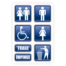 Indicator Informare spatii comerciale, autocolant, 30 x 20 cm, set 7 bucati