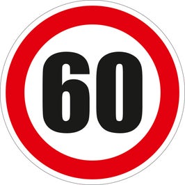 Semn Indicator Limitare viteza 60, autocolant, diametru 12 cm