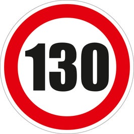 Semn Indicator Limitare viteza 130, autocolant, diametru 12 cm