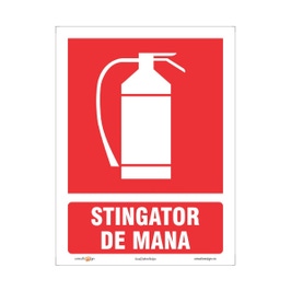 Semn Indicator Stingator, autocolant, 15 x 20 cm