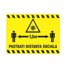 Indicator Pastrati distanta sociala 1.5 m, PVC, 20 x 30 cm
