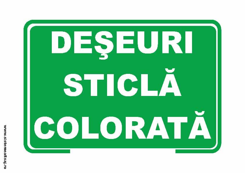 Semn Indicator Deseuri Sticla Colorata