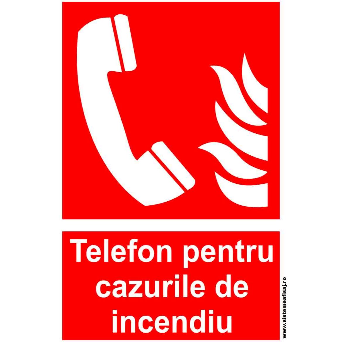 Semn Indicator Telefon Pentru Cazurile De Incendiu